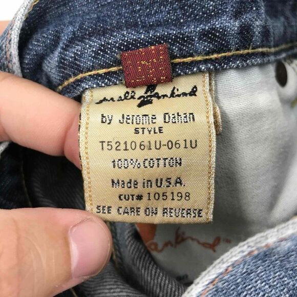 7 For All Mankind Jerome Dahan Blue Cotton Women's Straight Denim Zip Jeans 34 - Picture 4 of 5